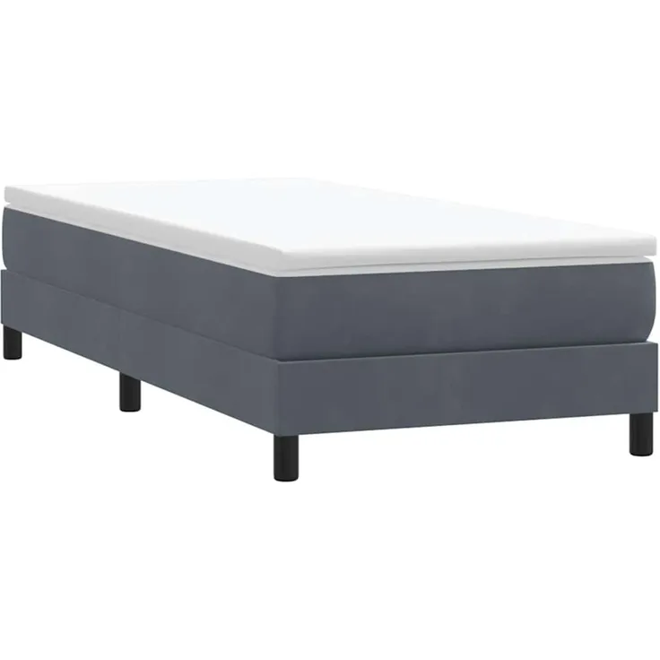 vidaXL Boxspringbett ohne Matratze Dunkelgrau 90x210 cm Samt 3315808