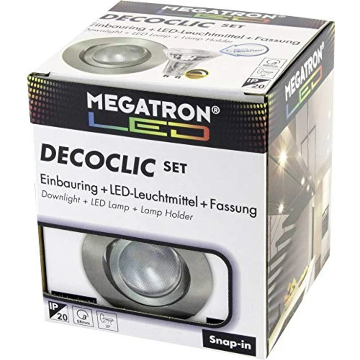 Megatron MT75404 Einbauleuchte LED GU10, GU5.3 6W, gebürstetes Eisen – Bild 1