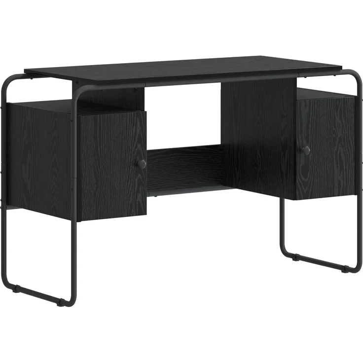 vidaXL Schreibtisch mit Stauraum Schwarz Eichen-Optik 8008038 – Bild 2