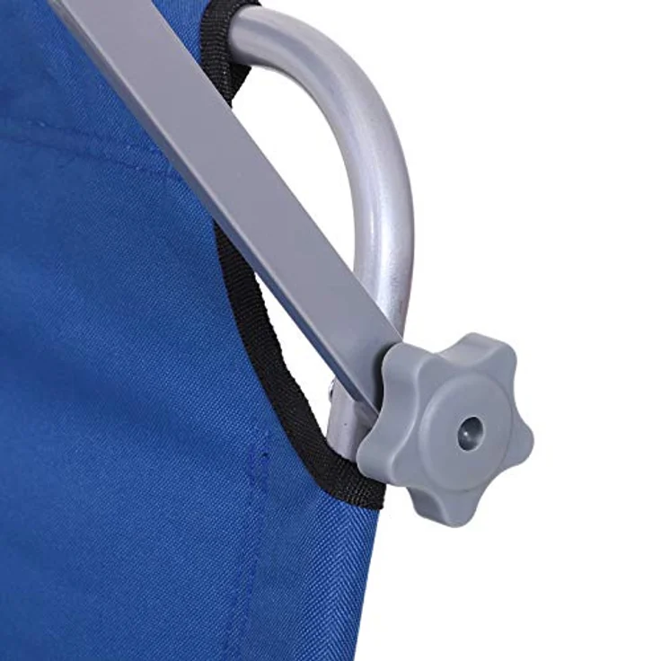 Outsunny Sonnenliege Gartenliege Wellnessliege Strandliege klappbar mit Sonnenschutz Blau 187 x 58 x 36 cm – Bild 9