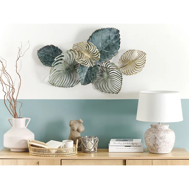 Wandobjekt Blatt MAGNESIUM Metall 55 cm Gold – Bild 3