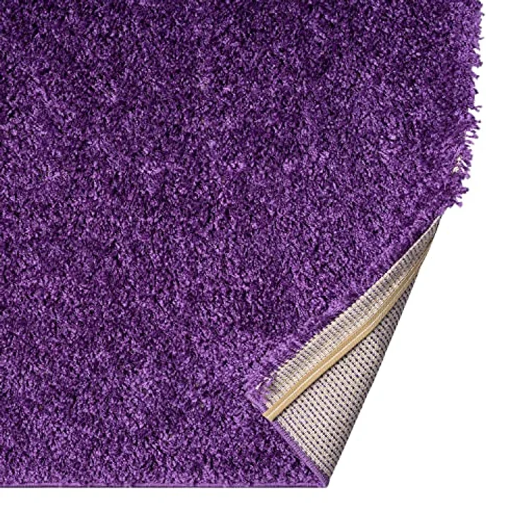VIMODA Teppich Prime Shaggy Hochflor Langflor Einfarbig Modern Lila für Wohnzimmer, Schlafzimmer, kinderzimmer, Maße:70x250 cm – Bild 6
