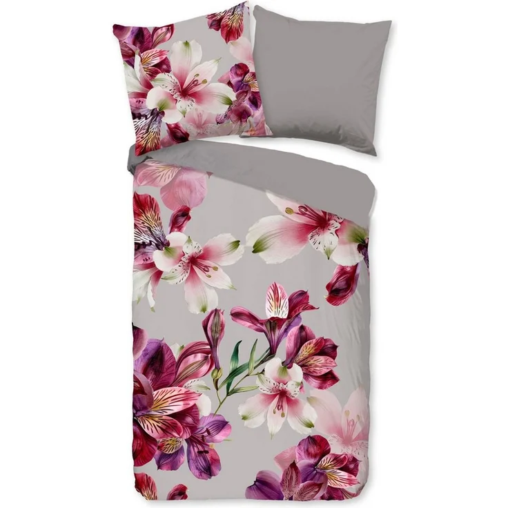 good morning Wendebettwäsche Inca, Renforcé, 2 teilig, 100% Baumwolle, Renforcé, Reißverschluss, Wendeoptik, Blumen – Bild 1