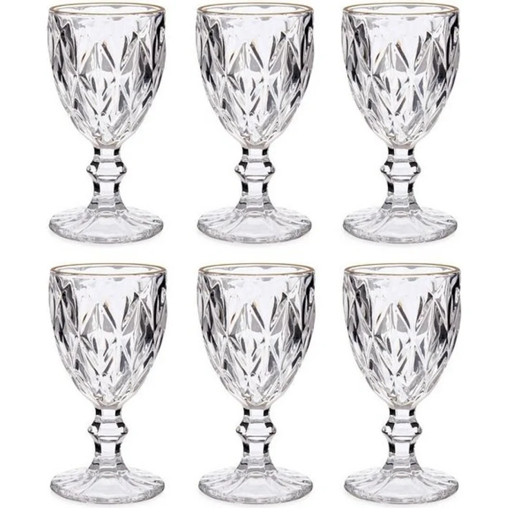 Wasserglas mit Goldrand, 254 ml, 6 Stück – Bild 3