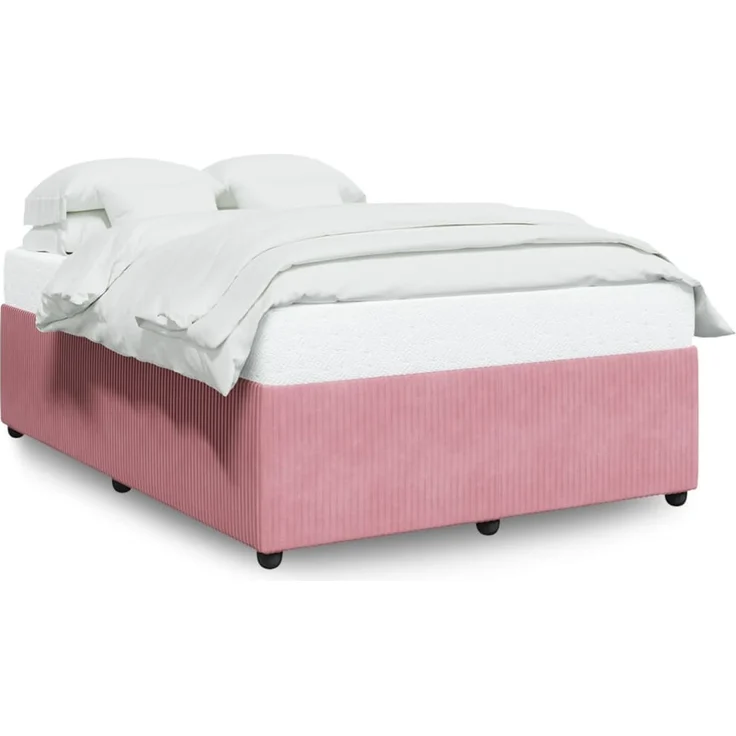 vidaXL Bettgestell Rosa 140x190 cm Samt 3285011 – Bild 2