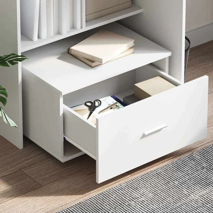 vidaXL Schubladenschrank Mit Rad Weiß 55 x 45 x 31 cm 869306 – Bild 4