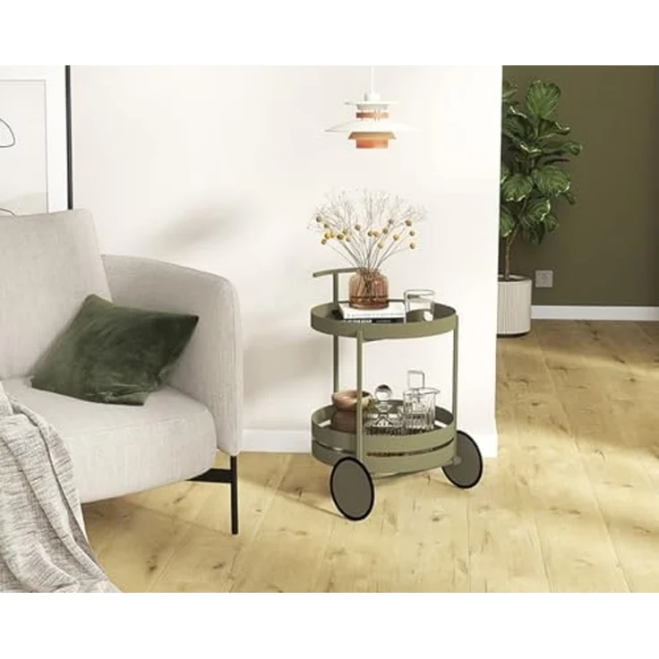 Servierwagen >37982< in grün ( Schilfgrün), Metall - 62x42cm (HxD) – Bild 2