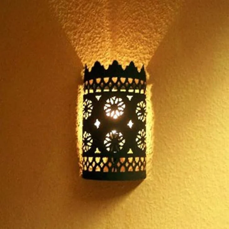 Marrakesch Orient & Mediterran Interior Wandleuchte Orient Wandlampe Lera H 30 cm, Metall-Patina in Handarbeit, Handarbeit – Bild 3