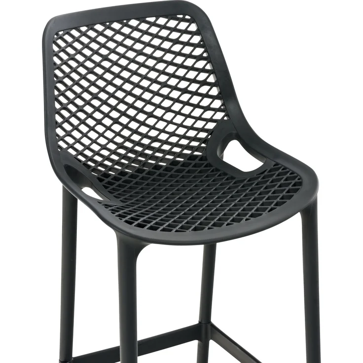 DELUKE® Barhocker modern Dunkelgrau LORL - Kunststoff, 105x45x53cm Barhocker mit Lehne Tresenhocker Barstuhl Küchenhocker Thekenhocker hoher Stuhl – Bild 4