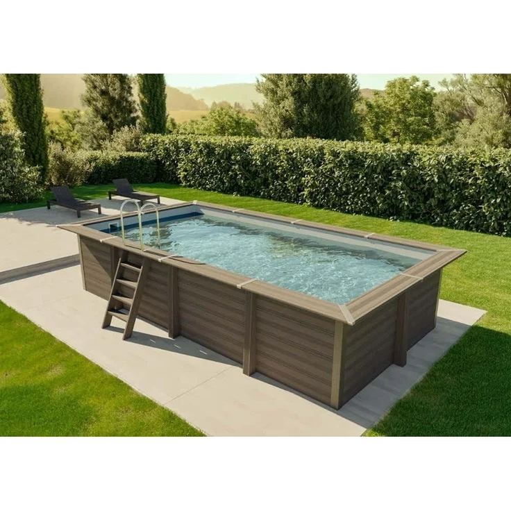 Gre Pools WPC Pool Kreta Pool aus Holz/Kunststoff in Grau – Bild 2