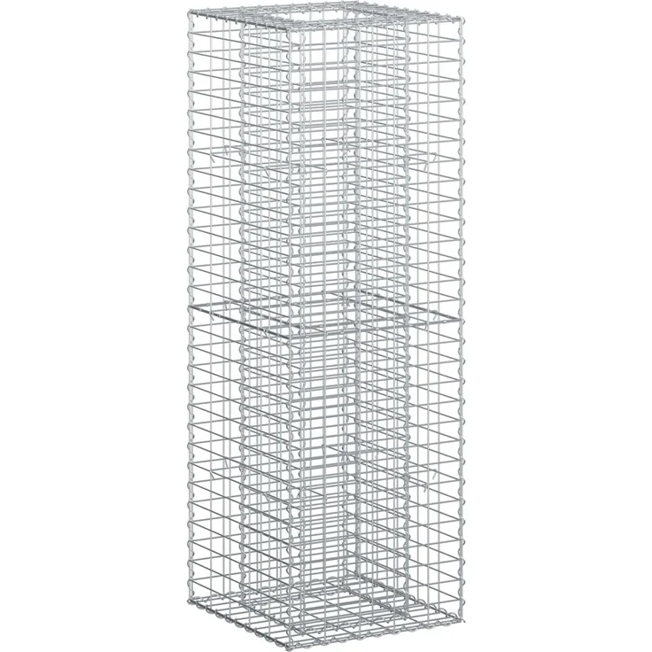 vidaXL Gabionen Hochbeet Silber 50 x 50 x 150 cm Verzinkter Stahl 42033332 – Bild 1