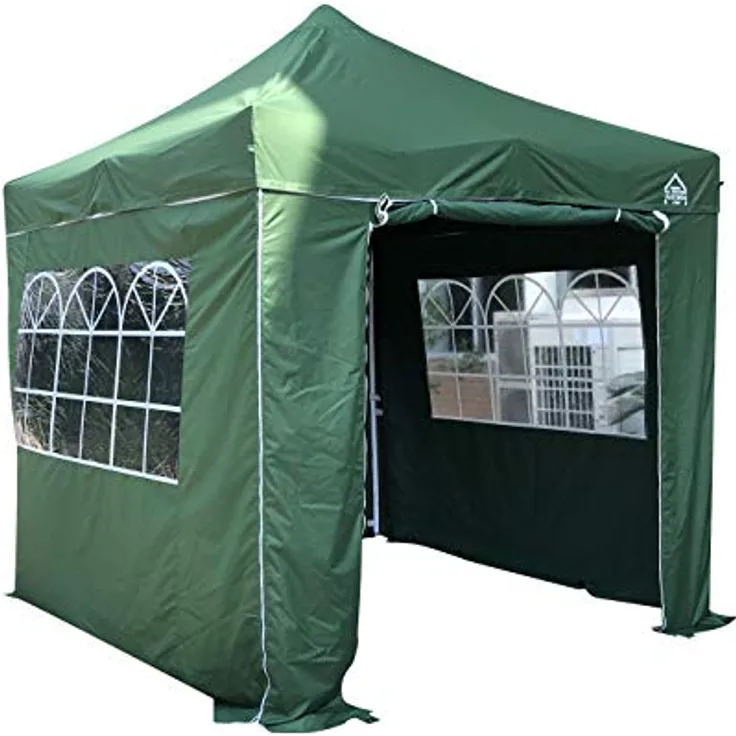 All Seasons Gazebos 2.5x2.5 m vollständig wasserdichtes Faltpavillon mit 4 hochwertigen Seitenteilen - Grün