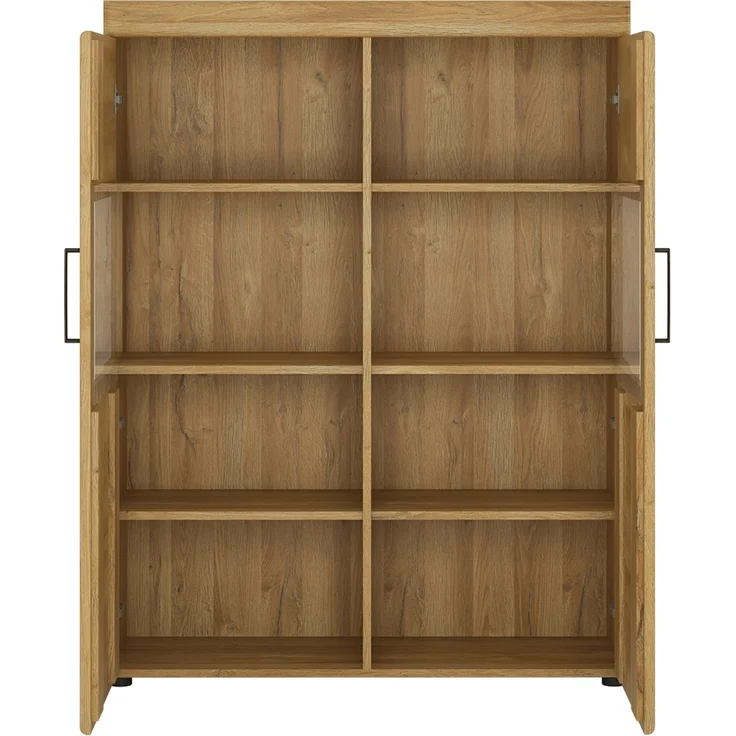 Wohn-/Esszimmer Highboard mit Beleuchtung, Grandson Eiche Nb. CARIATI-129, B/H/T ca. 101,9/133/37,4 cm – Bild 4