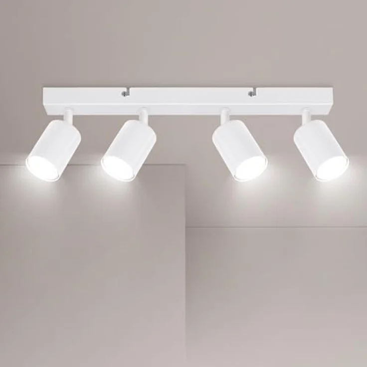 Ketom Deckenstrahler 4 Flammig GU10, Verstellbare LED Deckenlampe in Weiß, 43cm, Ohne Leuchtmittel – Bild 1