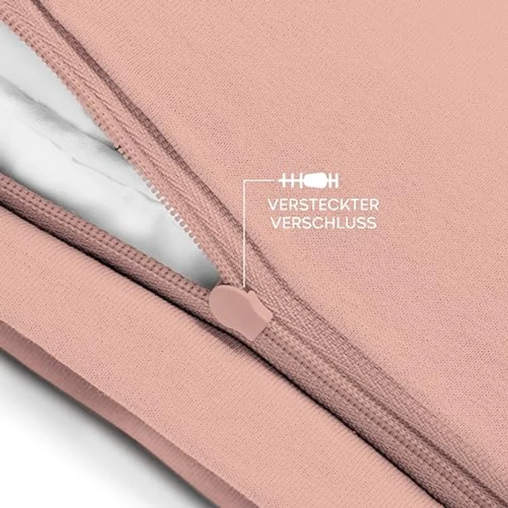 Twinzen® Kissenbezug 50x80 (2er-Set) - 100% Jersey Baumwolle 150 GSM Kissenbezüge - Rosa - Für Kissenbezüge 50x80 cm - Kissenhülle - Kissenbezug mit Reißverschluss - Oeko-Tex Zertifiziert – Bild 5