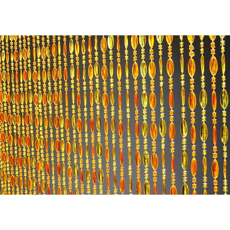 Kobolo Türvorhang Dekovorhang ORANGE Kunststoff orange und gelb (1 St), Ösen – Bild 7