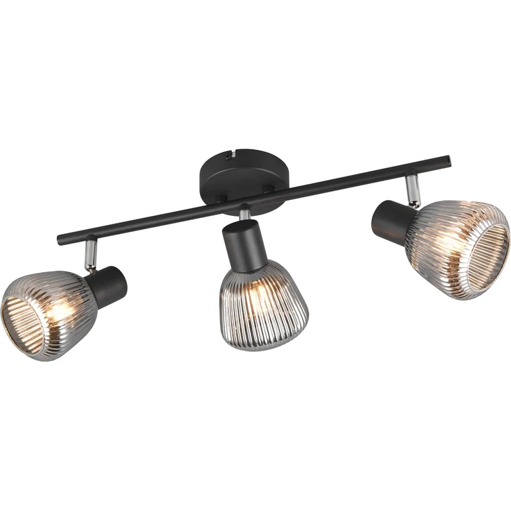 Deckenstrahler TARIFA 3-flammig mit Glasschirmen Chrom bedampft, Breite 47cm – Bild 2