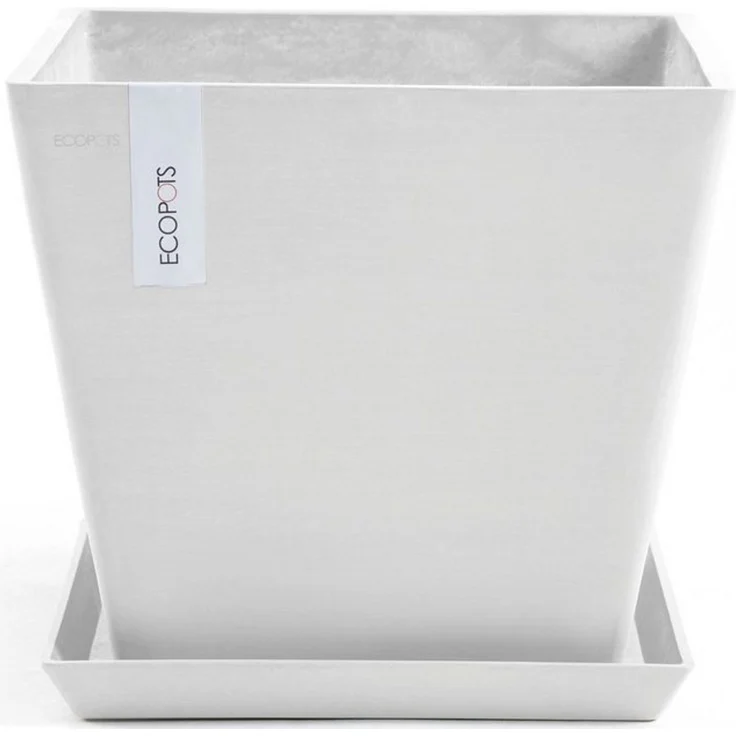 ECOPOTS Blumentopf Rotterdam 30 Weiß, für innen und außen: frostsicher, bruchsicher und lichtbeständig – Bild 4