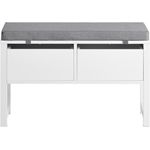 SoBuy FSR88-W Schuhbank, MDF, Lackiert, Weiß, 72 x 46 x 30 cm