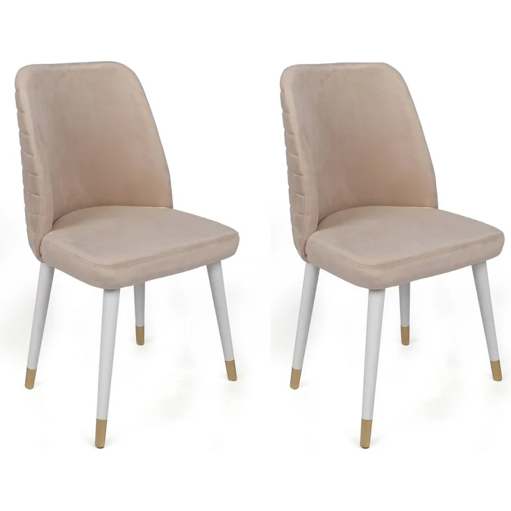 Skye Decor 'Hugo-407 V4' Stuhlset (4-teilig), Creme / Weiß, 50 x 90 x 49 cm – Bild 2