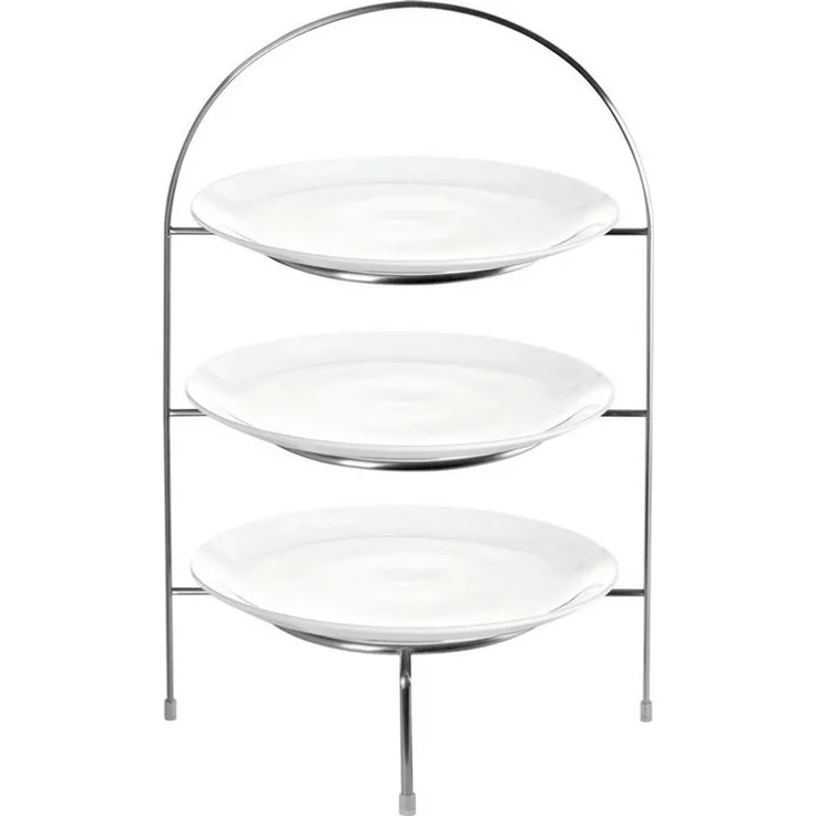 ASA Selection à table Etagere Gestell 3-stufig für Teller Ø 21 cm, ohne Teller, Edelstahl, H 36. 5 cm, 99201950