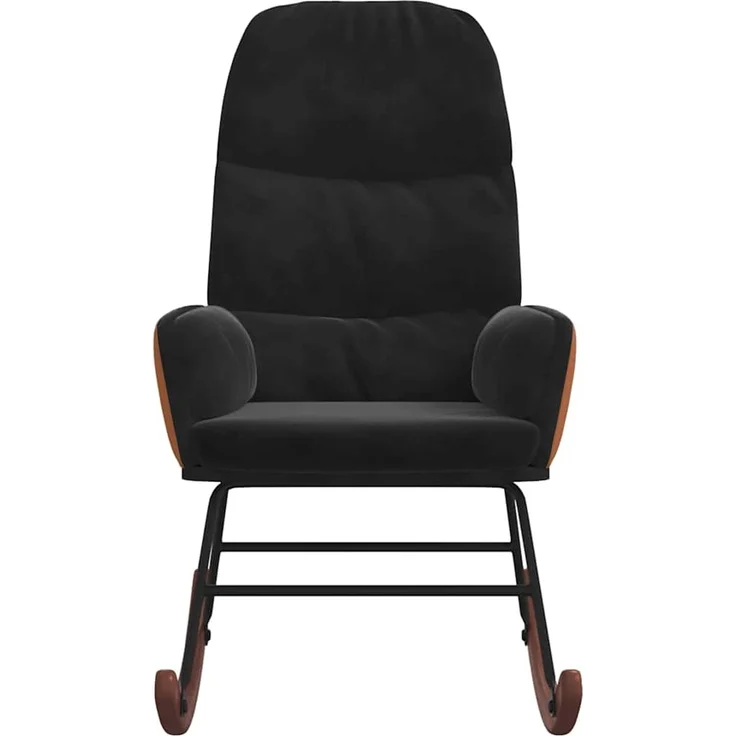 vidaXL Schaukelstuhl Schwarz Samt 4102627 – Bild 2