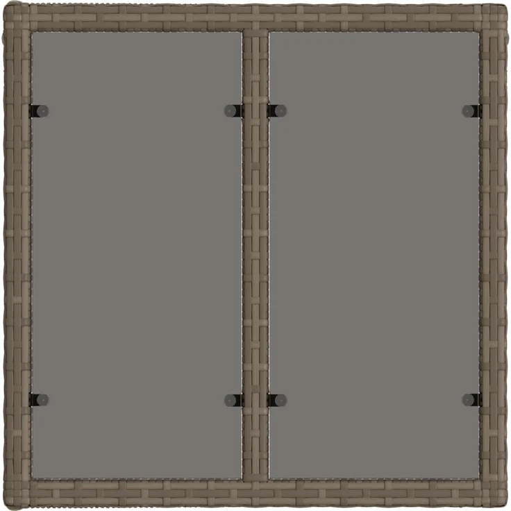 vidaXL Gartentisch Grau und Schwarz 55 x 55 x 37 cm PE Rattan und Glas 42035134 – Bild 4