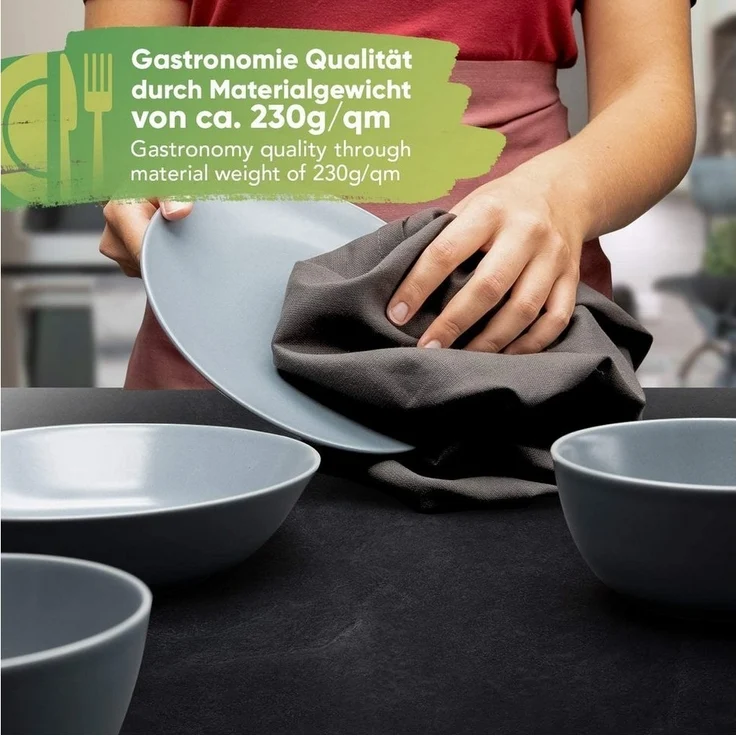 Loco Bird Geschirrtuch aus 100% Baumwolle, (Hochwertiges 4er Handtuch Set für die Küche, 50x70 cm einfarbig), Geschirrhandtücher zum Abtrocknen – Bild 3