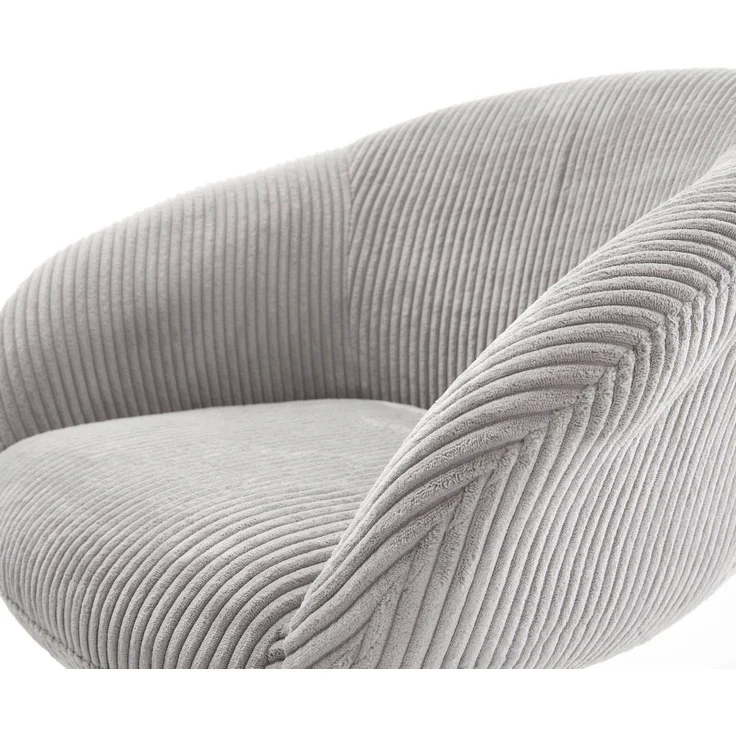Drehstuhl Vinka-Flex mit Armlehnen Cord Silbergrau Kreuzgestell breit Effektfinish Titan 360° drehbar Taschenfederkern – Bild 4
