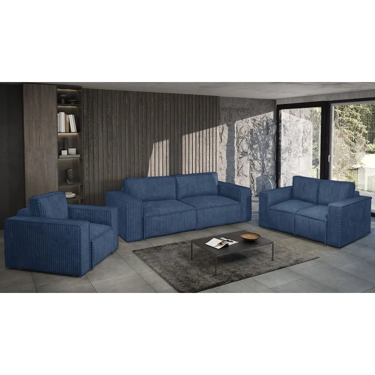 Sessel Designersessel VAJANA Stoff Tilia Dunkelblau – Bild 3
