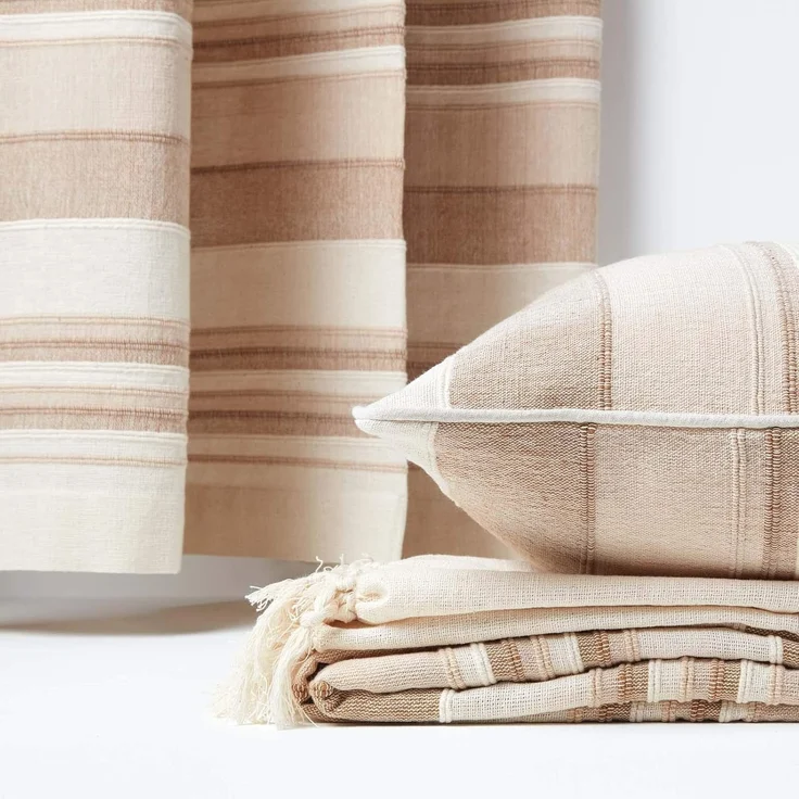 Plaid Tagesdecke Morocco beige gestreift, 150 x 200 cm, Homescapes – Bild 6