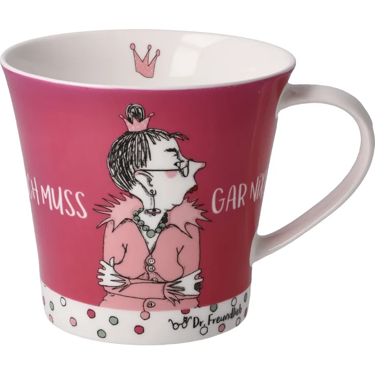 Goebel Coffee-Tea Mug Barbara Freundlieb - Ich muss gar nix, Tasse, Fine Bone China, Bunt, 350 ml, 27001061