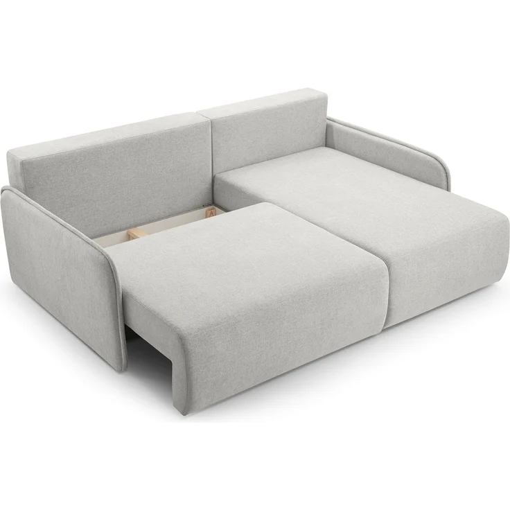 Selsey 'Netarro' Ecksofa mit Schlaffunktion, Bettkasten und Chenille-Bezug, graubeige, rechts – Bild 6