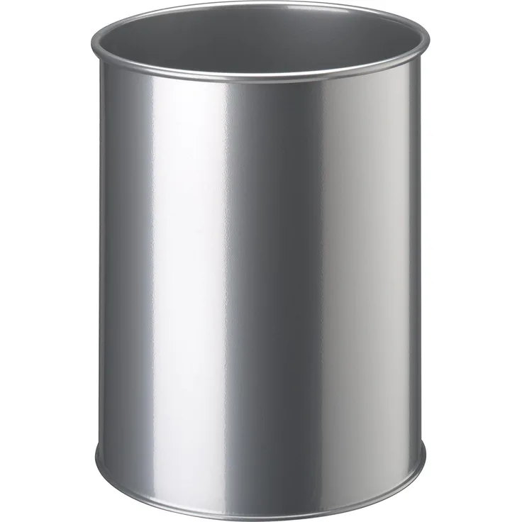 Durable 330123 Papierkorb Metall rund 15 Liter, silber