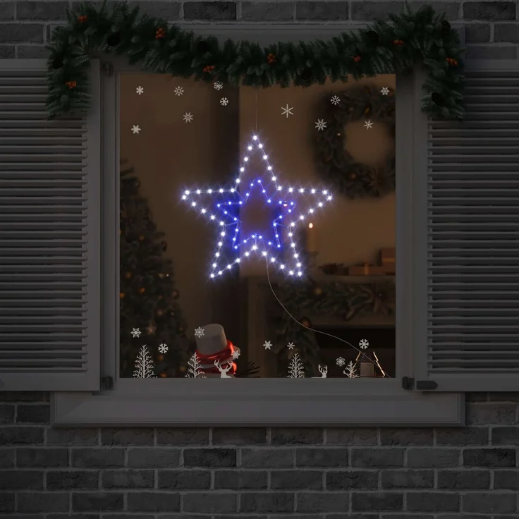 vidaXL Weihnachtsstern Kaltweiß 51,5 x 50 cm Eisen 72 LEDs 42018959 – Bild 1