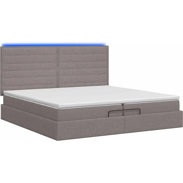 vidaXL Ottoman-Bett mit Matratze und LED Taupe 200 x 200 cm Stoff 3458018 – Bild 9