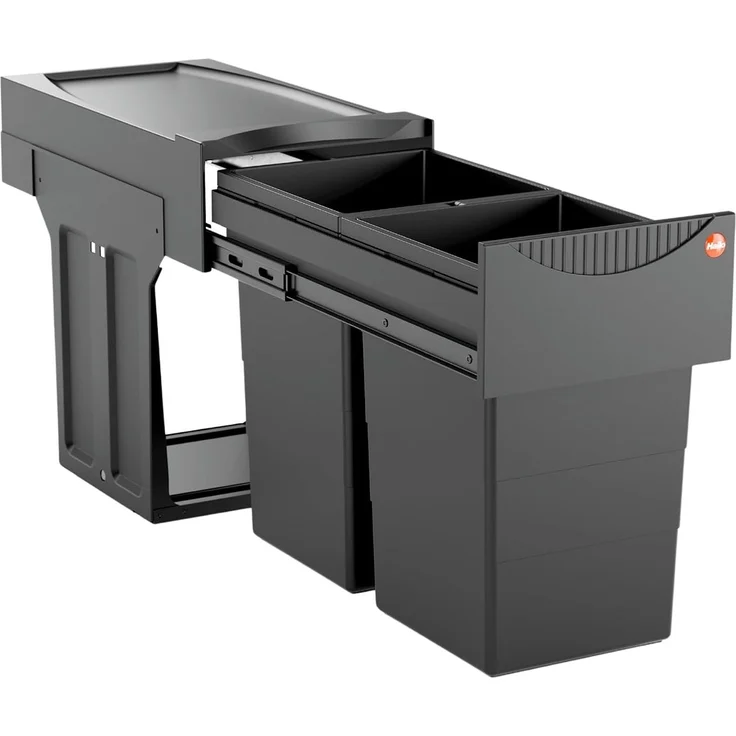 Hailo Abfallsammler 3666851 Tandem 2x 15 Liter Black Edition limitiert
