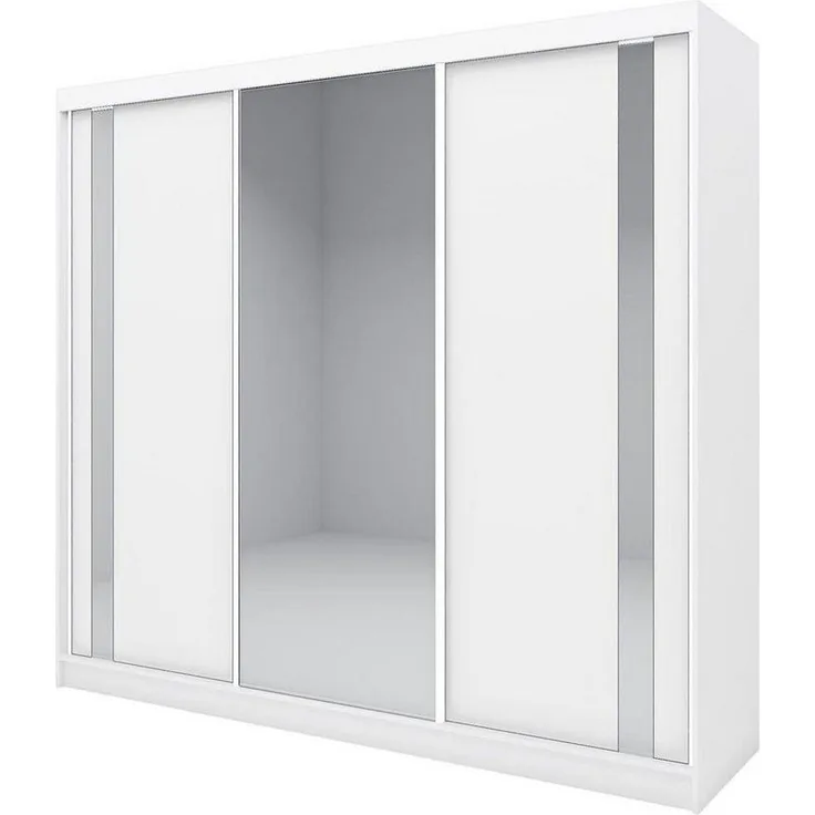 Compleo Schwebetürenschrank SANDY mit Spiegel, 3-türig Schrank, Kleiderschrank, 240 cm, Garderobe