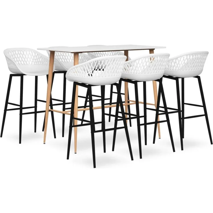 vidaXL 7-tlg. Bar-Set Weiß 3057446