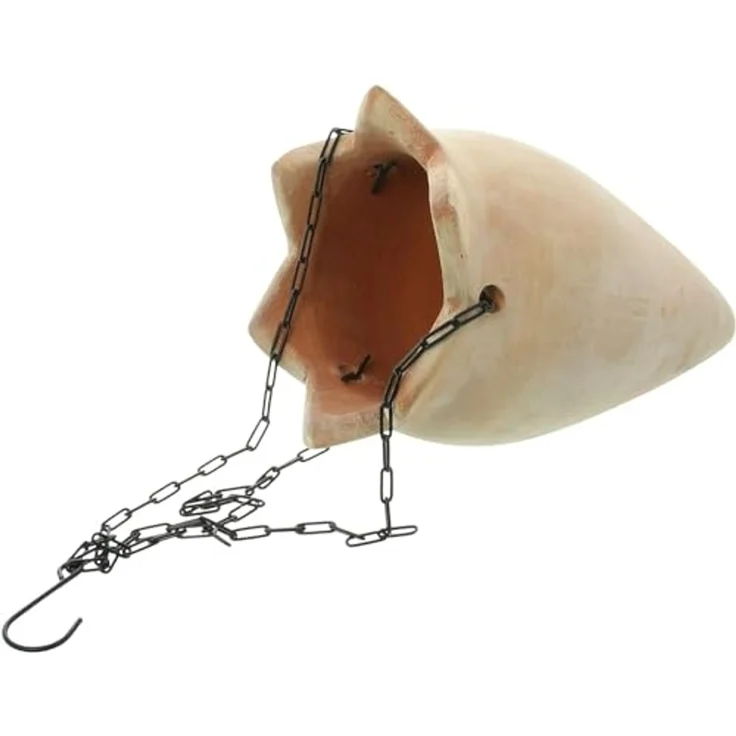 Pflanzenampel "Terra" aus Terracotta, 70 cm hoch, Blumenampel mit Metallkette, Hängeampel – Bild 3
