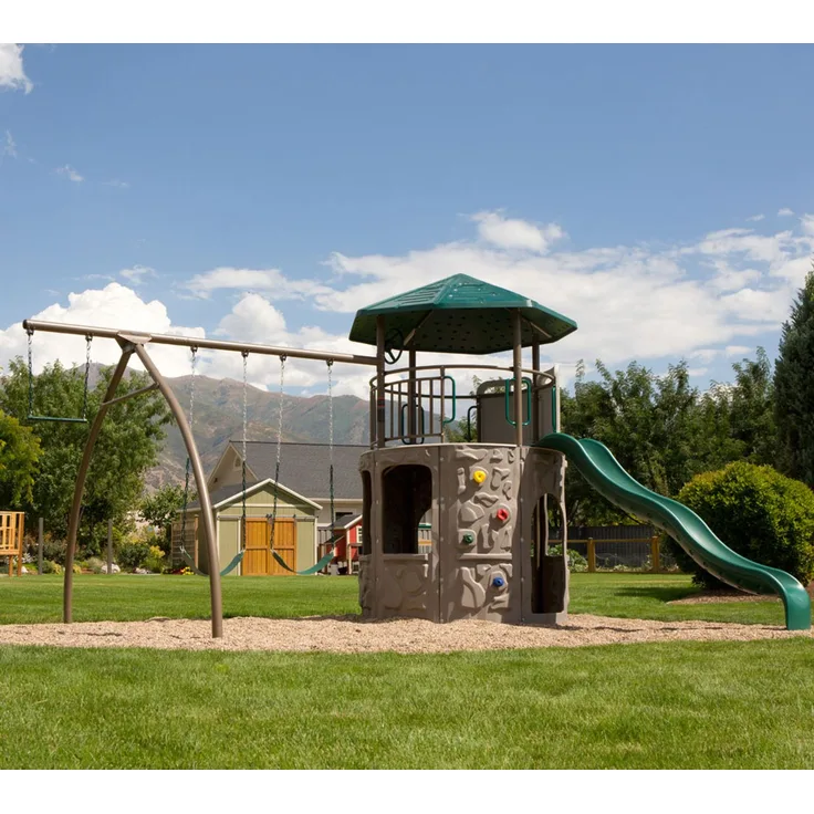 Lifetime 'Kunststoff Kinder Spielturm', inkl. Schaukel und Rutsche, ab 3 Jahren, grau