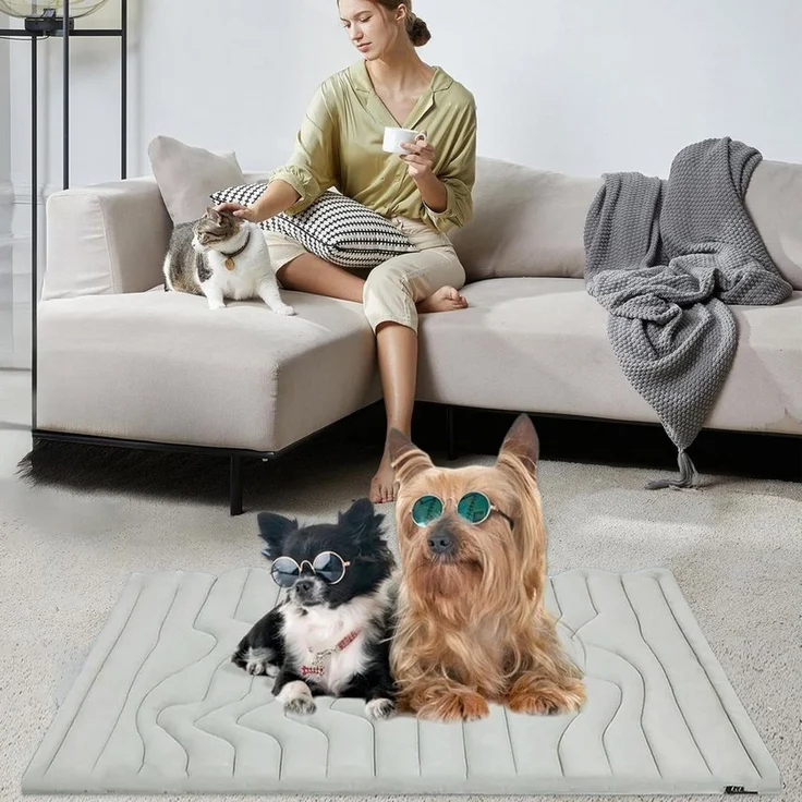 Ledander Hundematte Sommer Kühlkissen Kühlmatte für Hunde Selbst Kühlende Hundematte, für Kiste, Boden, Autositz, Außen- und Innenbereich, 58x91 cm – Bild 4