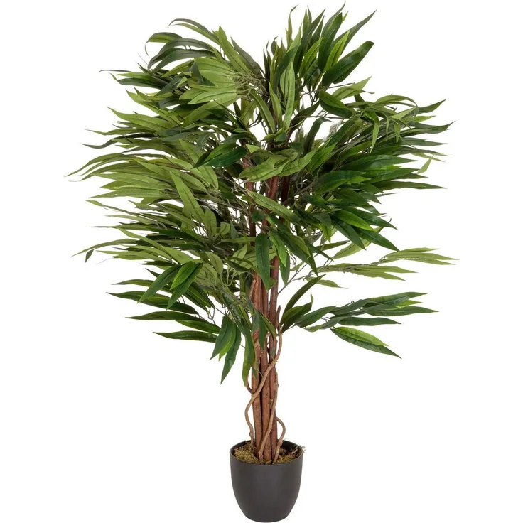 bümö plants Mango Kunstbaum - Täuschend echter Mangobaum, geruchlose Premium Kunstpflanze für lebendiges Ambiente - authentische, künstliche Pflanzen als Deko für's Wohnzimmer, Büro & mehr, BUP-mango