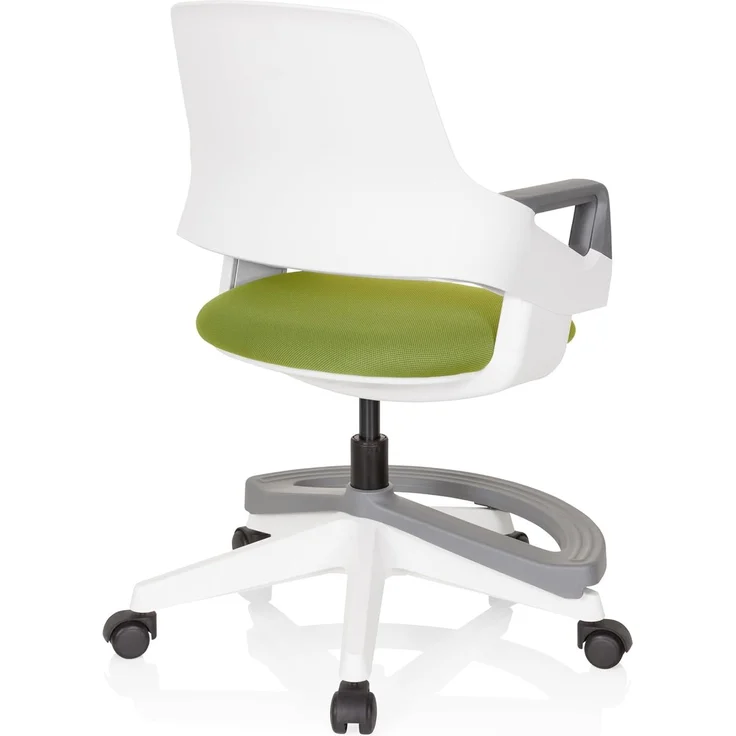 hjh OFFICE Kinder- und Jugendstuhl Kid Flex Mitwachsender Drehstuhl, Verstellbare Rückenlehne & Fußablage, Grün – Bild 5