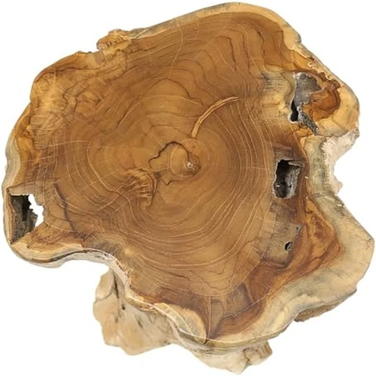 Oriental Galerie Blumenhocker Kleiner Wurzelhocker Teakholz Beistelltisch Unikat 32 cm (1 St) – Bild 3