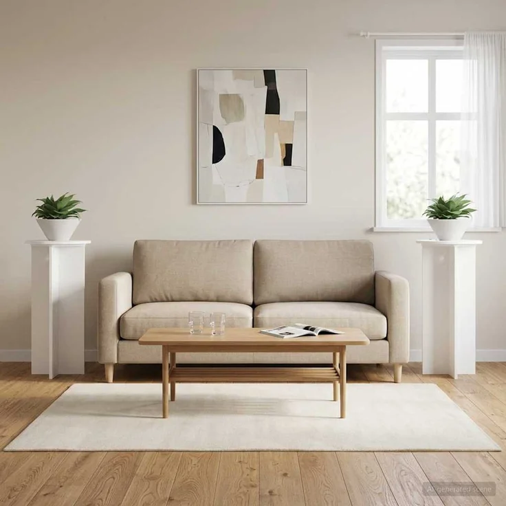 vidaXL Pflanzenständer 2 stk. Weiß Ø40 x 80 cm Holzwerkstoff 899699 – Bild 1