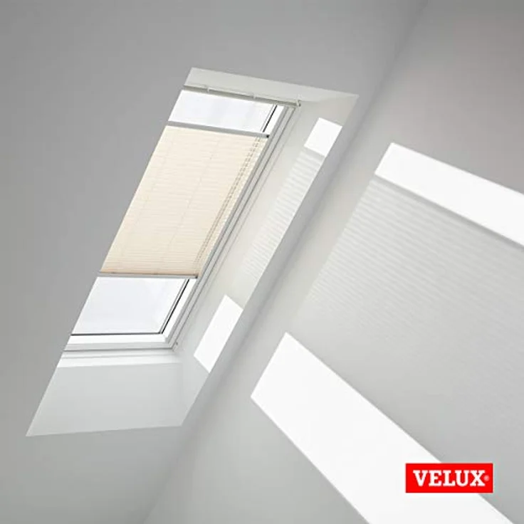 Velux Dachfensterplissee FHL F06 1283S, manuelles Plissee in Champagner mit Aluminium-Schiene, individuell regulierbarer Licht- und Sichtschutz – Bild 3