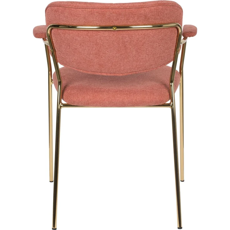 Sessel Jolien im 2er-Set, Rosa gepolstert mit goldenem Metallgestell 61x56x78 cm – Bild 5