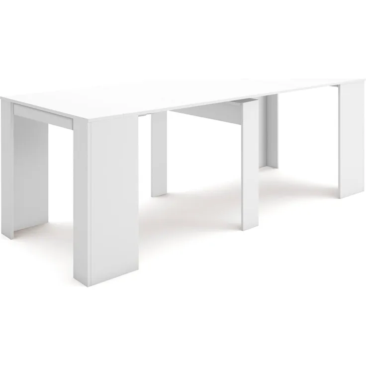 Skraut Home – Ausziehbarer Konsolentisch bis 237 cm – Maße geschlossen: 78 x 90 x 50 cm – Widerstandsfähiges Material – Weiß – Ideal für Ihr Esszimmer, Wohnzimmer oder Arbeitszimmer