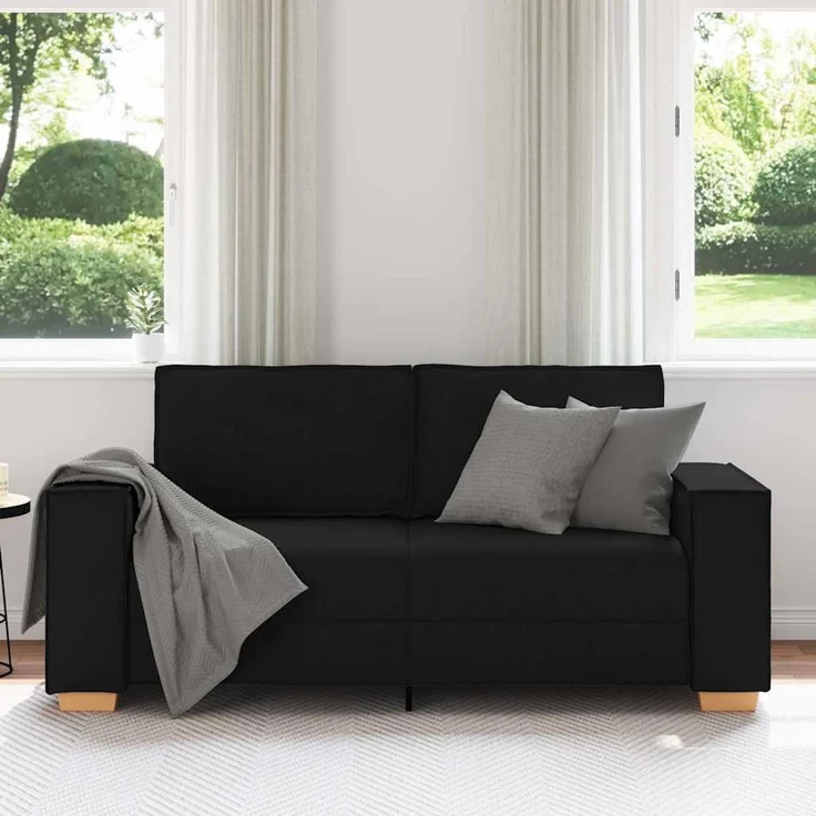 vidaXL 2-Sitzer Sofa Schwarz 180x78x84 cm Stoff 4104982 – Bild 2